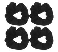 4pcs Black Scrunchie with Hidden Zipper Pocket, Polyester | Discreet Storage Compartment, Travel Friendly for School and Trips, Wear Resistant Secure Hold for Women