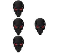 4pcs Black Skull Car Emblem Metal 3d Bat Design for Cars and Bikes