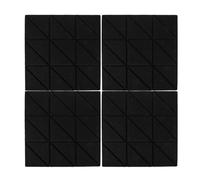 4pcs Black Square Acoustic Foam Panels Self Adhesive