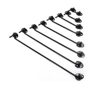 4pcs Black Stainless Steel Window Lock with Safety Switch Cabin Hook Door Eye Latch Silent Catch Holder with Screws for Doors(14 inch)