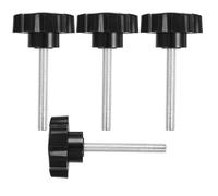 4pcs Black Star Knob Screw Handle for Machine Replacement Adjustments | Plastic PP Screw-on Head, Slip-resistant Grip, Wide Compatibility for Umbrella Base and Tripod Stands