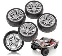 4Pcs Black Tire,Small To/y Car Wheel,Simulation Rubber Wheel Tire,Model Car Rubber Tire Wh/eel,To/y Ca/r Wheel R/ubber T/ire,Ru/bber Tire Wh/eel,RC C/ar Truck Robot Wh/eel Replacement Accessories 48mm