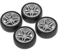 4Pcs Black Tires,48mm Simulation Rubber Wheel Tire Wheel Toy Model DIY RC Spare Parts Easy Installation Small in Size,Remote and App Controlled Vehicles and Parts,Wheels and Tires