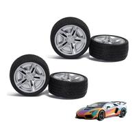 4Pcs Black Tires, Simulation Rubber Wheel Tire Wheel Toy Model DIY RC Spare Parts Easy Installation Small in Size,Tire and Wheel Sets,Remote and App Controlled Vehicles and Parts,Wheels and Tires,48mm