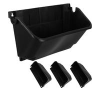 4pcs Black Vertical Wall Hanging Planters for Flowers and Herbs, Plastic Stackable Planter Pots with Pre-Set Drain Holes, Uv-Resistant, Low Maintenance, Drilling-Free Installation