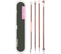 4PCS Blackhead Remover Kit, Extractor Removal Set Professional Stainless Steel Pimple Popper Tool Treatment for Whitehead Blemish Acne Comedone Pimple Popping (4PCS, Golden)