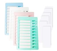 4pcs Blank Chore Chart Kids Chore Chart with 10 Detachable Cardstock, Plastic Checklist Board, to Do List and Chore Chart for Home Routine Planning (White, Pink, Blue, Green)