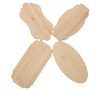 4pcs Blank Wood Sign Creative Hanging Wooden Plaque for Store Bar | Unfinished Wooden Craft, Smooth Surface with Holes, Can be Cut or Polished, Chic Vintage Rustic Style