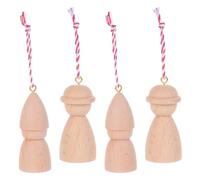 4pcs Blank Wooden Peg Doll Hanging Figures for Crafts and Decor