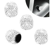 4PCs Bling Dust Caps,Crystal Diamond Valve Stem Caps,Wheel Tire Valve Cap