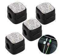 4pcs Bling Magnetic Cable Clips, Cord Organizer Holder with Crystal Diamonds Bling Adhesive Wire Holder Keeper Organizer Management for Home Office Desk Phone Car Wall Desktop Nightstand.