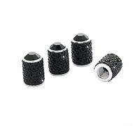 4PCS Bling Rhinestone Crystal Car Wheel Tire Air Valve Tyre Stem Dust Cover-Black