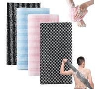 4PCS Blissal Shower Towel, Japanese Exfoliating Towel, Extra Long Exfoliating Shower Towel, Double-Sided Exfoliating Washcloth, Japanese Back Scrubber, Exfoliating Body Scrubber for Men Women