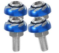 4pcs Blue Aluminium Alloy 6mm Motorcycle License Plate Screw Caps | Well Polished Finish, Secure Fixing, for Fairings and Plate Replacement on Motorcycles