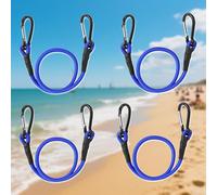 4pcs Blue Bungee Cords with Closed Hooks - 24in 60cm - Durable & Elastic for Multipurpose Use