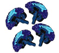 4pcs Blue Human Brain Brooch Pins Alloy Decorative Brooches