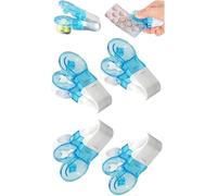 4Pcs Blue Portable Pill Taker Remover, Pill Remover, Blister Pack Opener Popper Assistance No Contact Easy to Take Out Travel Tablet Dispenser Pills Extractor Tool Medication Aids Pill Organizers