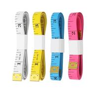 4Pcs Body Measuring Tape, Dual Scale 150 cm/60 Inch, Soft Retractable Tailors Masuring Tape, Durable Fabric Soft Tape Measure for Body Measurements & Tailoring(COLOR:4)