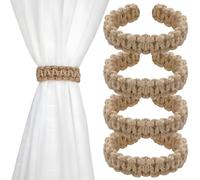 4Pcs Bohemian Braided Curtain Hooks, Exquisite & Compact Home Goods, Elegant Rustic Curtain Accessories Suitable for the Pursuit of Natural & Simple Decoration Style Holdbacks Tie Backs