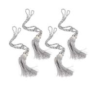 4pcs Boho Curtain Holdbacks Rope with Tassel for Drape Panels | Handwoven Polyester, Soft Braided Design, Quick Wrap-around Use, for Sheers, Doorways and Rental-friendly Setups