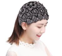4pcs Boho Headbands For Women, 15x25x0.5cm Wide Brim Floral Pearl Lace Elastic Headbands, Elastic Crochet Pearl Headband Lace Hairband Accessories, Wide Headband, Headwrap For Holiday Styling Daily