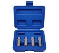 4PCS Bolt Extractor Kit Chromium Vanadium Steel Broken Stud Removal Socket Set 1/4 Inch Drive Screw Extraction Tools Automotive Mechanical Household Maintenance Equipment