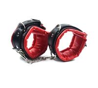 4Pcs Bondage Set Leather Sponge Handcuffs for Sex Anklecuffs ,BDSM Handcuffs,Accessories Collar,mask,5 Lock Restraints Sex Toys for Adult Games Black Set One Size