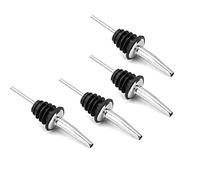 4Pcs Bottle Pourers for Spirits, Stainless Steel Freeflow Liquor Pourer Classic Drinks Wine Tapered Spout Stopper, for Bars Restaurants
