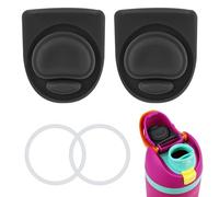 4pcs Bottle Seal Ring & Replacement Rubber Stopper for Owala FreeSip 16oz 19oz 24oz 32oz 40oz, Silicone O Ring Water Bottle Top Lid Parts, Cap Mouth Plug Gasket Accessories, BPA-Free (Black)