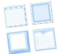 4Pcs Bowtie Print Notepads 30 Sheets Each Adhesive Memo Pad for Daily Travel Note School Home Taking Colorful Gluey Record Set