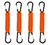 4pcs Braided Paracord Keychain with Carabiner Clips, Heavy Duty Lanyard Key Chain Outdoor Keyring for Camping, Hiking, Survival, and Backpacking, Climbing Hook Key Holder for Men and Women (Orange)