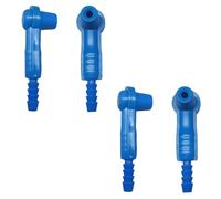 4PCS Brake Fluid Bleeder Bleeding Connectors, Car Oil Pumping Pipe Nipple Connector Quick Exchange Tool, Brake Oil Changer Brake Bleeder Adapter Kit for Car Truck Brake System Bleeding Tools (Blue)
