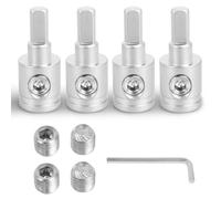 4Pcs Brass Amp Input Reducer 1/0 Gauge to 4 Gauge Wire Reducer Heavy Duty Car Stereo Audio Power Amp Connector for Car Audio Accessories with Screw and Hex Tool