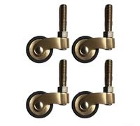 4Pcs Brass Casters, 360° Swivel Whisper-Quiet Operation Furniture Castor Wheels, Suitable For Coffee Tables, Plant Stands, And Shelves