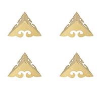4Pcs Brass Corner Protectors Right Angle Brackets Brass Antique Edge Cover for Box Cabinet Table Chair, 20 x 20 x 20mm, Gold