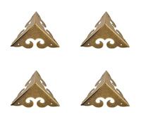 4Pcs Brass Corner Protectors Right Angle Brackets Brass Antique Edge Cover for Box Cabinet Table Chair, 30 x 30 x 30mm, Bronze