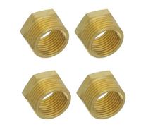 4pcs Brass Pipe Reducer Adapter 3/4 to 1/2 Inch Male Female | Threaded Bushing Fitting, Hex Body, Quick Retrofit for Faucet or Washing Machine Water Line Repairs