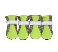 4PCS Breathable Mesh Dog Shoes with Anti-Slip Soles - Adjustable Straps Pet Boots for Small Dogs, All-Season Paw Protection(Green,M)