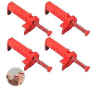 4PCS Brick Line Clamps, Bricklaying Tools, Bricklaying Lines, Lines Pins for Bricklayings, Springs for Tool Fixer Clamps Building Construction Fixture Brickwork Wire Puller, Red