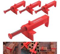 4Pcs Brick Line Runner Wire Drawer, Brick Line Clips Line Runners - Bricklaying Trowel Tool Fixer Clamps for Building Construction Brickwork Wire Puller- Suitable for 90-120mm Bricks, Red