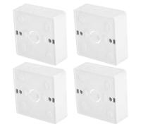 4pcs British Screw Mounting Box for Wall Socket Installation PVC White | Easy Installation, Wall Mounted Design, Simple Elegant Look, Suitable for Commercial Areas and Outdoor Projects
