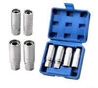 4PCS Broken Bolt Extractor Set 6-12mm Dual-End Stud Sockets | With Self-Locking Rollers, for forged Alloy Steel Nut Screw Extractor Kit for Ratchet Wrench, Metric 6/8/10/12mm