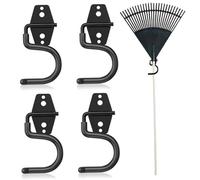 4Pcs Broom Holder Wall Mount, Heavy Duty Metal Broom Hanger Utility Hook for Organizing Cleaning Tools, Mops, Garden Tools (S-Type) Holder Wall Mount, Hanger, Wal