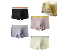 4pcs Bubble Cotton Men's Boxer Briefs Breathable Sweat Absorbent (2XL（154-176lb）, B-4pcs)