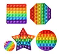 4pcs Bubble Fidget Games, Soft Silicone Decompression Rainbow Fidget Games, Suitable for Sensory Training and Adult Anxiety Relief and Decompression Puzzle Reasoning