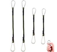 4PCS Bungee Cords with Carabiner Clips, Clips Bungee Cords, Bungee Cords with Carabiner Clips, Heavy Duty Elastic Rope Cord Multi-purpose Elastic Bungee Straps for Motorcycle Car Trunks Securing