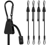 4PCS Bungee Cords With Hooks, 45cm Bungee Cords With Carabiner Clips | Adjustable Anti-slip Elastic Straps for Bicycles Camping Tent Luggage Fixings, Black