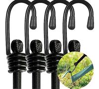 4Pcs Bungee Cords With Hooks, Heavy Duty Outdoor Elastic Bungee Straps, No odour Industrial Grade bungee rope For Securing Tarps, Ideal Elastic Straps for Cyclists, Motorcycle