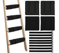 4Pcs Bunk Bed Ladder Cover Antislip Ladder Cover with 8 Adjustable Hook and Loop Strap Comfort Bunk Bed Ladders Protector Pad for Double Bunks