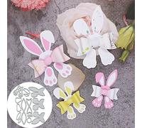 4Pcs Bunny Bows Cutting Die Cuts, DIY Crafts Template Bunny Bows Scrapbook Cards Cutting Dies Cut Stencils for DIY Embossing Card Making Decorative Paper Dies Scrapbooking